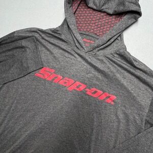 Snap On Men's Gray Long Sleeve  Lightwieght Hoodie  XL Performance Tech Stretch
